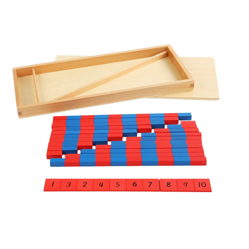 Kids Toy Children's Toys Red and Blue Stick Counting Puzzle Wooden Rods Kindergarten