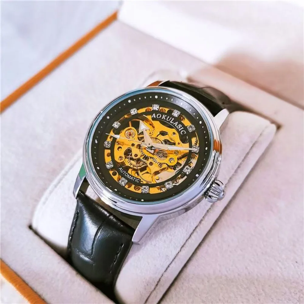Women's Hollow-Out Diamond-Encrusted Automatic Mechanical Watch