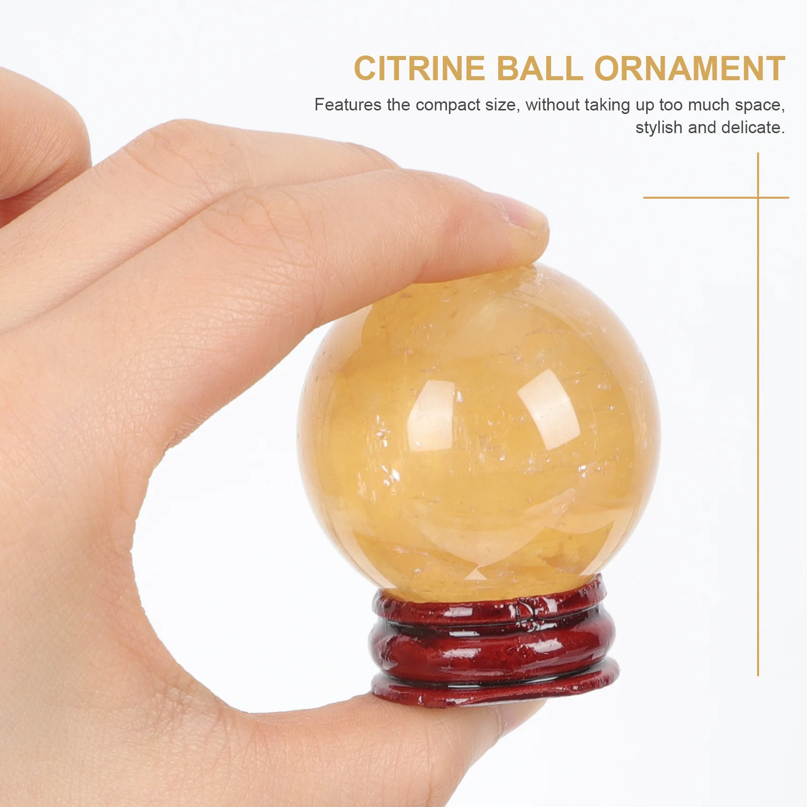 

1pcs Yellow Crystal Ball Decorative Craft Tabletop Home Office Desk Adornment Birthday Gift Festival Party Decoration Sphere