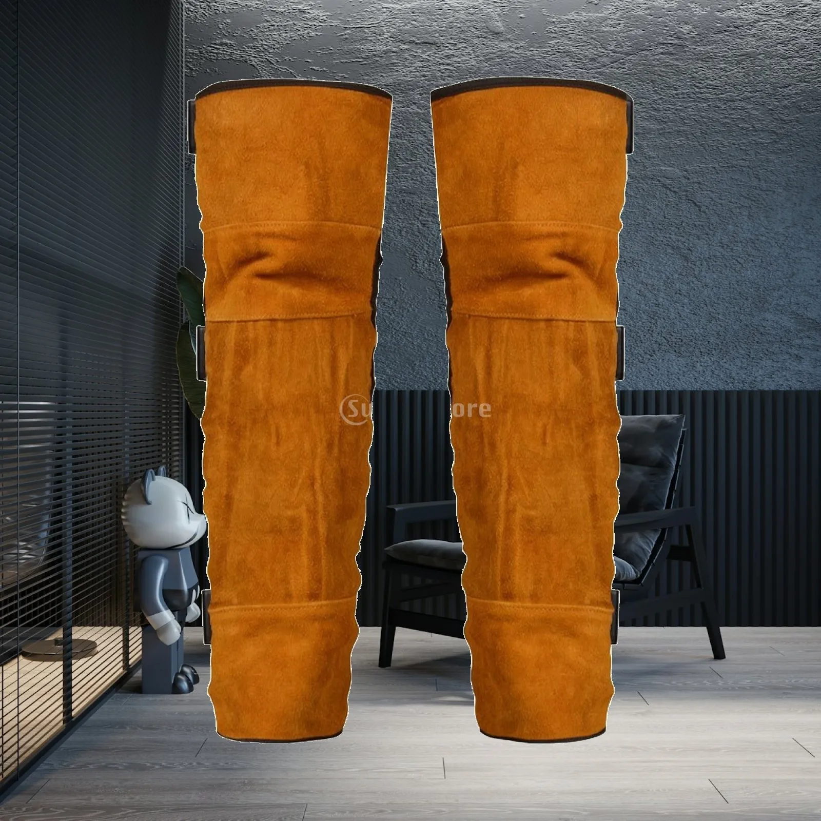 Metalworking Leg Protectors Long-Lasting Metalworking Gaiters Leather Gaiters Reinforced Safety Gear Flexible for Welders