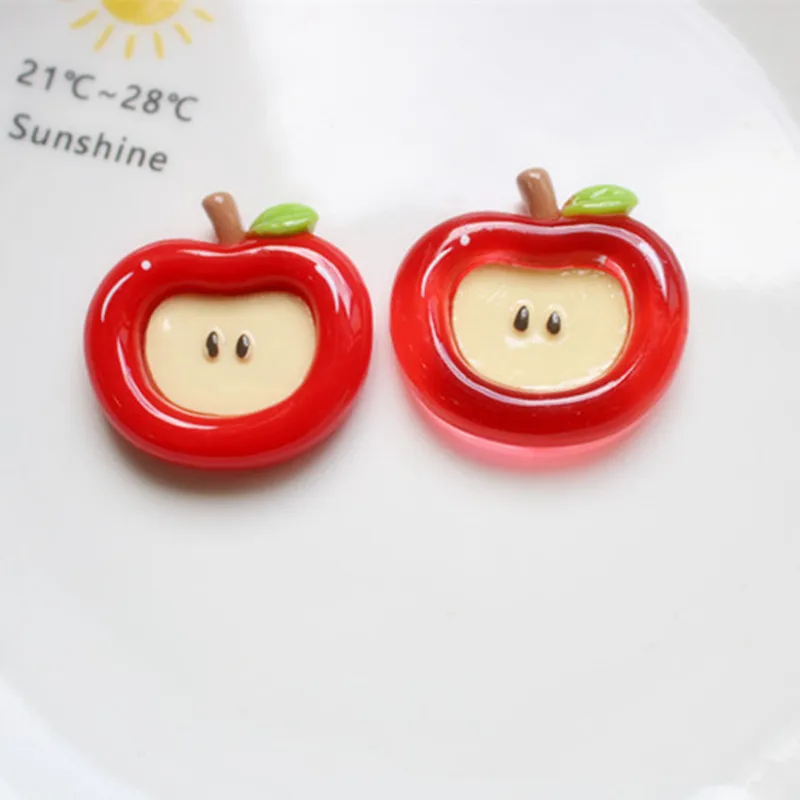 10Pcs Kawaii Cartoon Fruit Flat Back Resin DIY Shoes Hat Icebox Barrette Mobile Phone Case Scrapbook Cream Glue Flat Back Resin