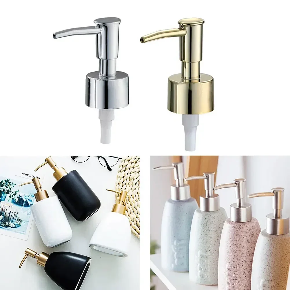 Gold Silver Soap Dispenser Pump Head Press Pump Head Spring Pump Head Liquid Pump Lotion Face Cream Shampoo Travel Essential