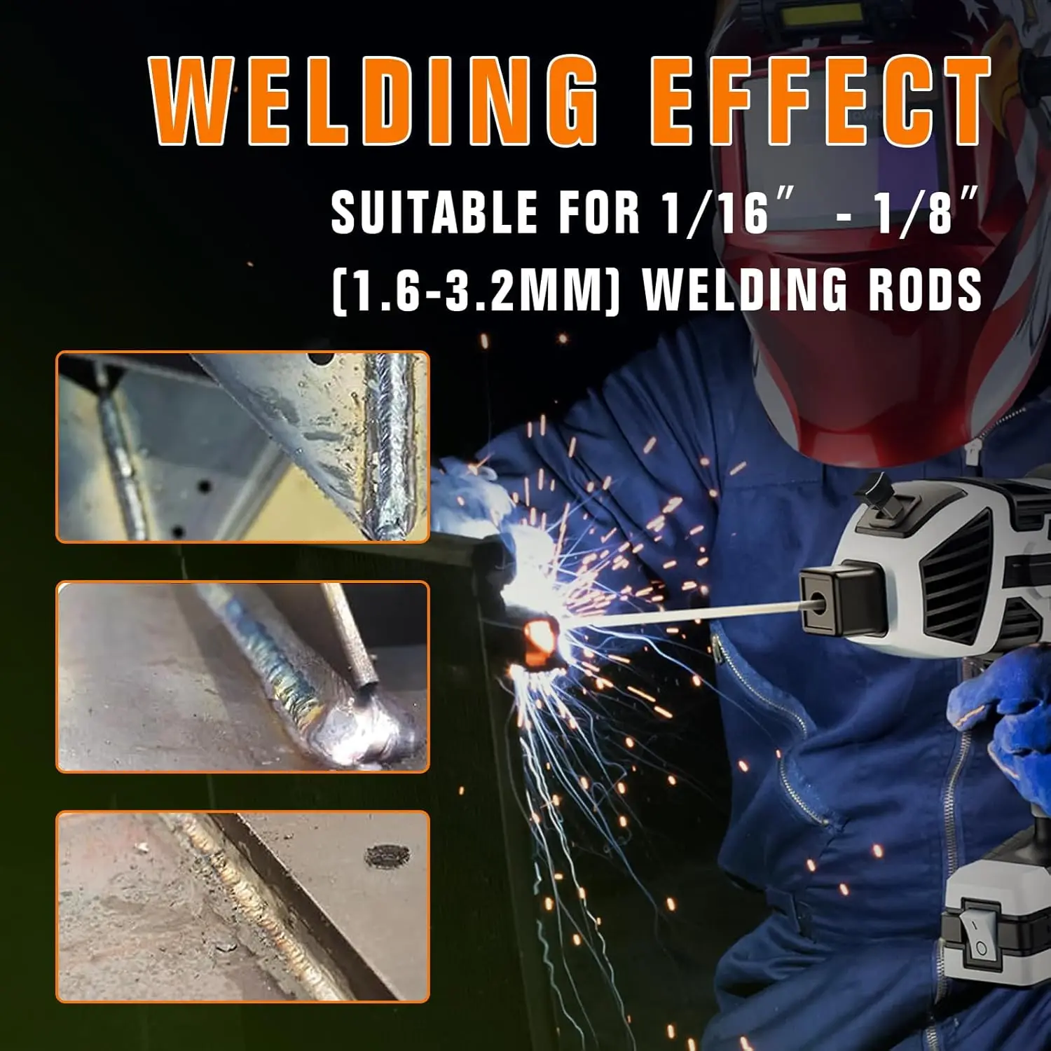 Handheld IGBT Inverter Welding Machine 110V Portable ARC Welder with 5 Current Adjustments for 1/16"-1/8" Rods
