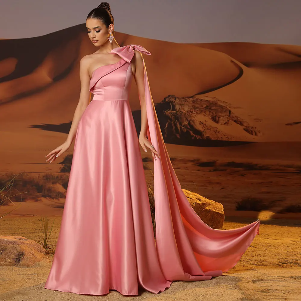 Robe de Soirée Élégante en Satin pour Femme, Tenue de Bal Formelle avec Nministériels d, Longue, avec Traîne, pour ixd'Anniversaire