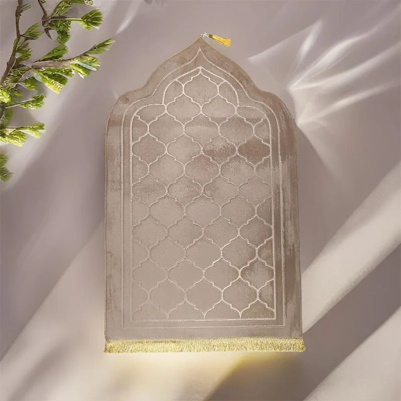 Extra Thick Flannel Non Slip Washable Prayer Carpet for Home with Unique Embossing