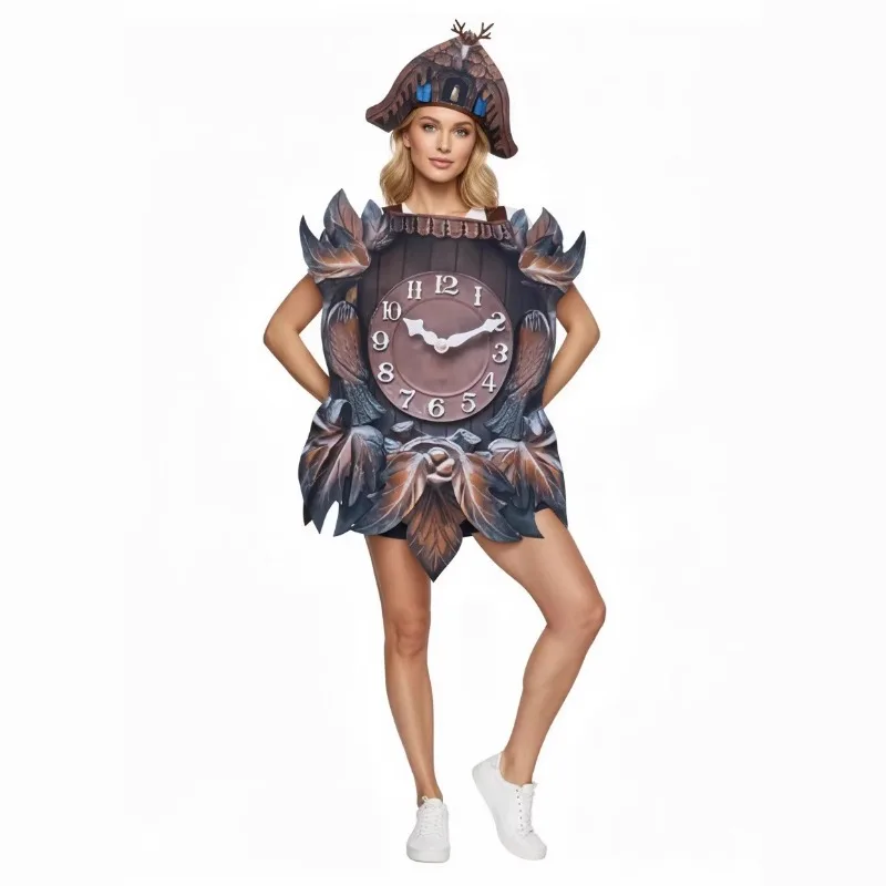 

2026 Vintage Cuckoo Clock Halloween Costume Funny Cosplay Outfit for Adult Stage Performance
