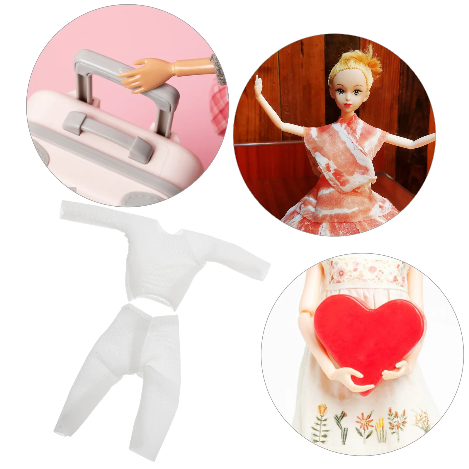 

Soft White Elastic Low Collar Shirt for Ob11 1:12 Scale Anti-Staining Long Sleeve Base Layer Autumn Wear Comfortable