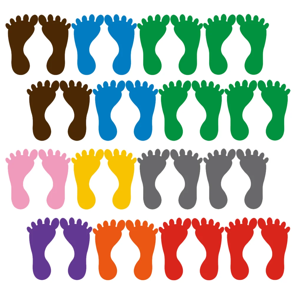 18 Pairs Water Proof Little Feet Floor Stickers Back to School Props Pvc Kindergarten Footprint