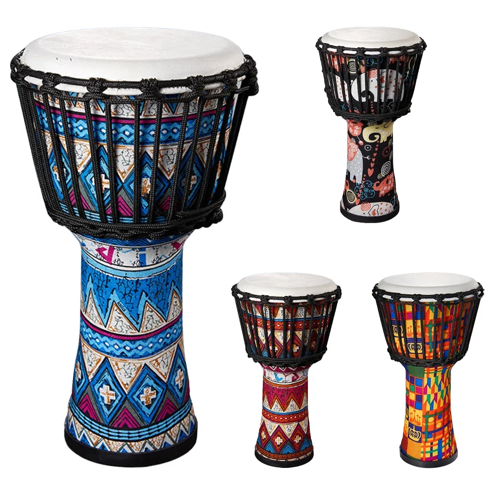 8inch Goatskin Drumhead Djembe Drum Colorful Art Patterns Musical Instrument Congo Drum Great Gift for Beginners Adults and Kids