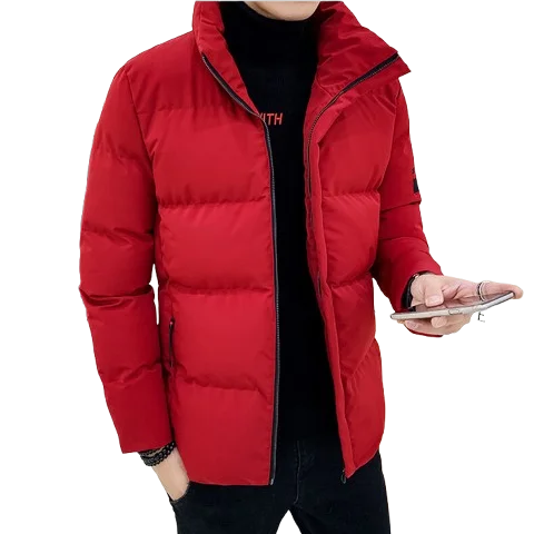 سترة سترة كلاسيكية للرجال بياقة واقفة مبطنة بالقطن ملابس خارجية دافئة وكاجوال سميكة معطف شتوي جديد #4