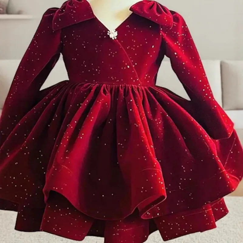 

New Children Birthday Party Princess Ball Gown Girls Wedding Performance Dress g464