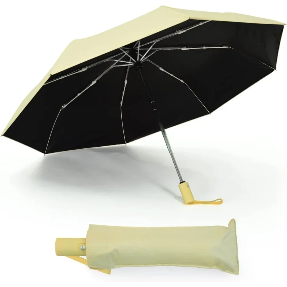 Guarda-chuva COMPACT automático para viagem, à prova d'água, leve, dobrável, fácil de transportar para mulheres e homens
