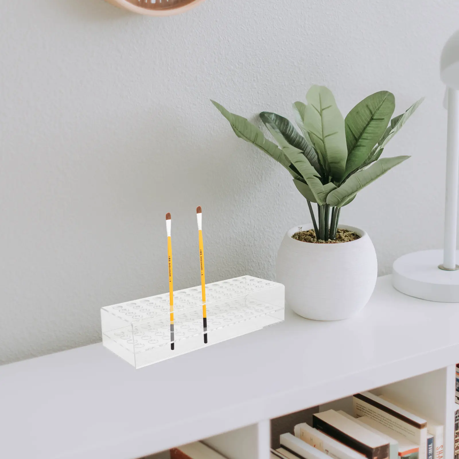 Pen Holder Display Box 48 Holes Creative Crayon Pen Organizer Stand Paint Brush Storage Rack Desktop Holder for Office Makeup