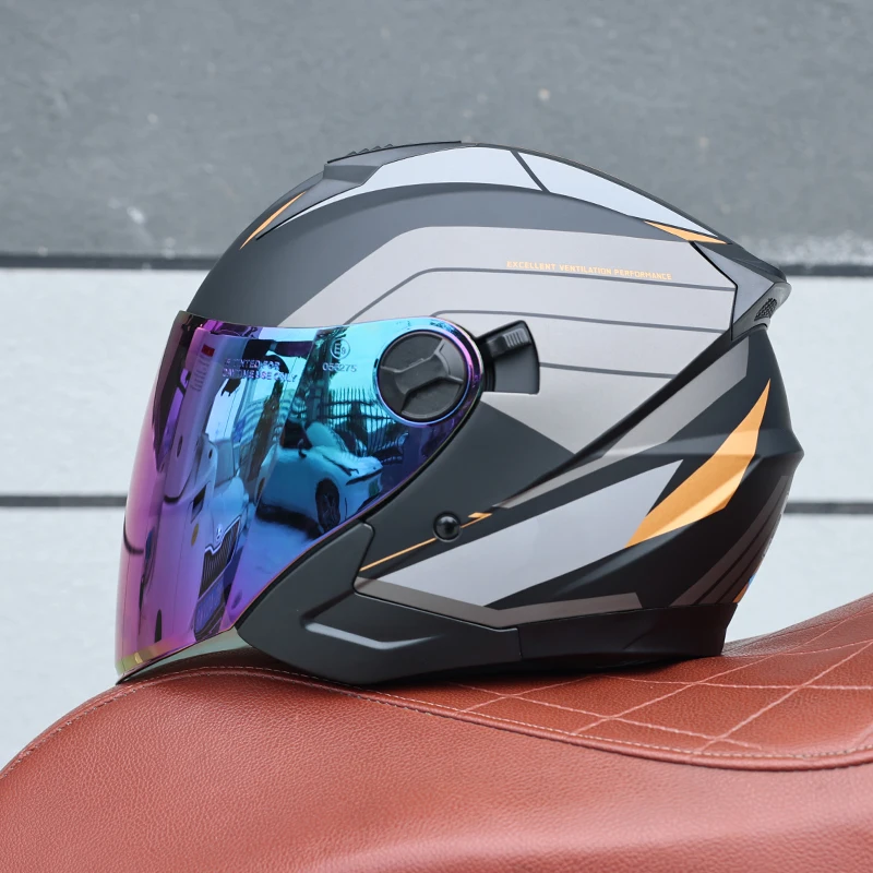 ORZ-705-ABS 3/4 Open Face Motorcycle Helmet DOT Approved Shockproof Windproof All Season Daily Commute Motorbike Helmet