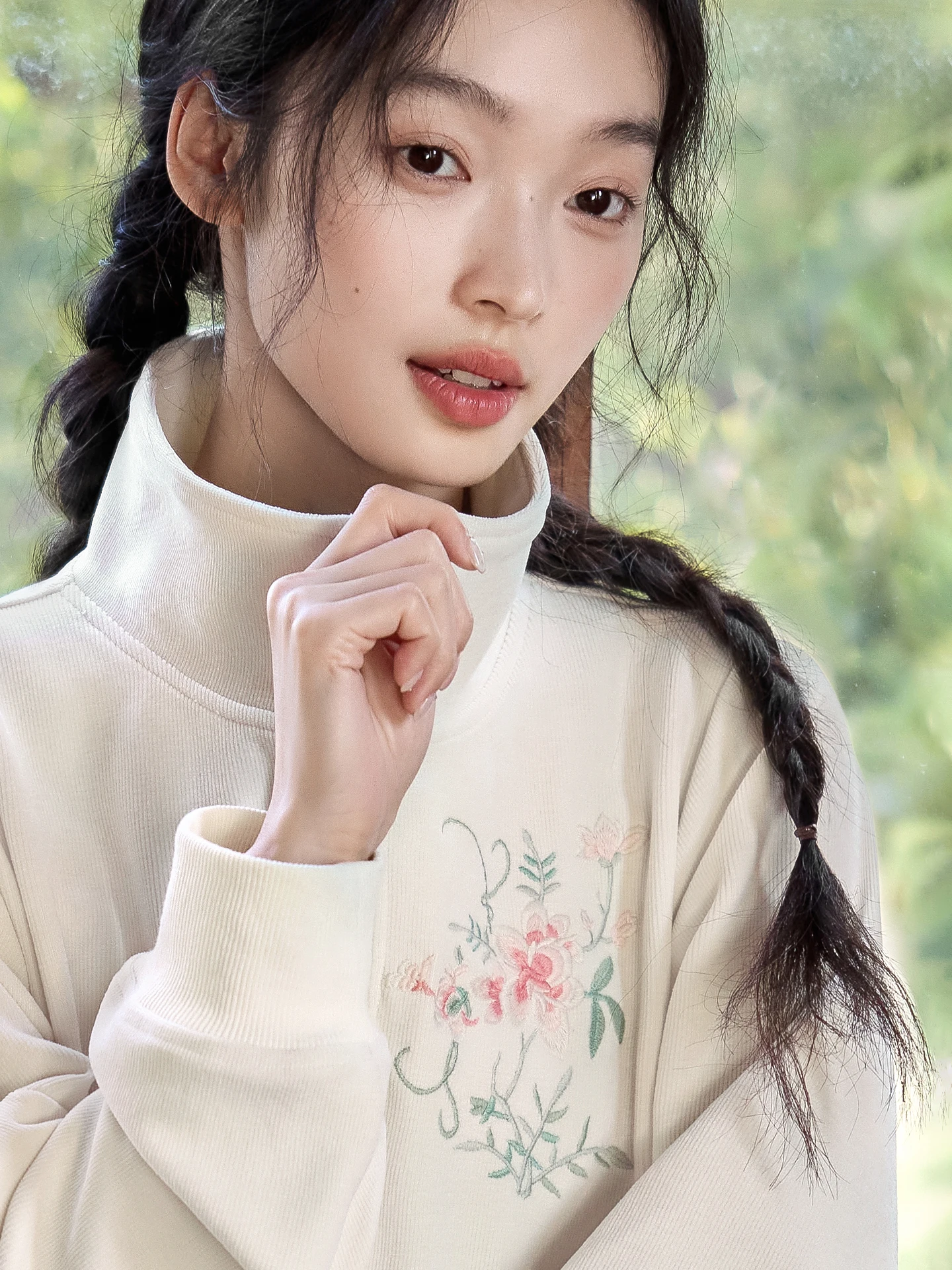 

Оригинальный повседневный комплект с вышивкой в национальном стиле, свободные вязаные длинные брюки с воротником-стойкой, осенне-зимний женский комплект Faion