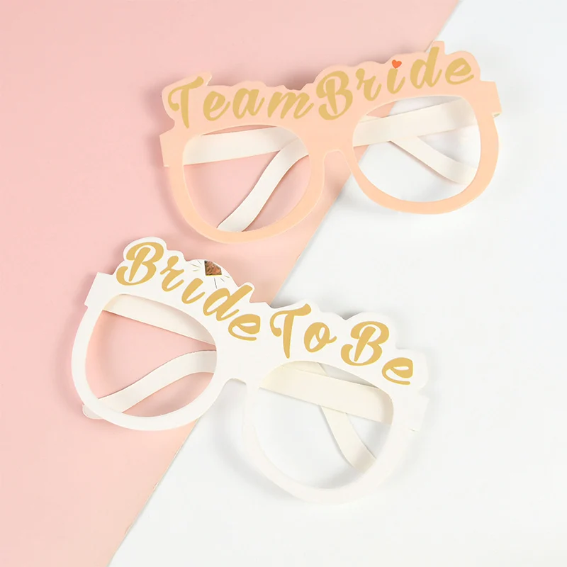 10/20pcs team bride paper glasses bride to be bridal shower Hens Bachelorette Party Wedding Decoration Supplies photobooth props