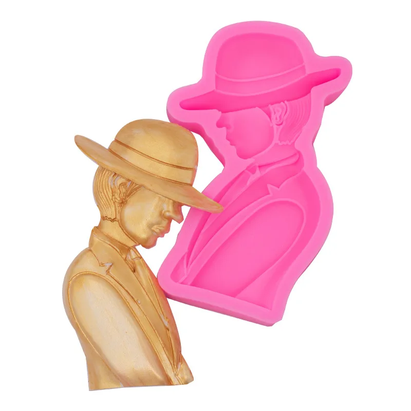 Hat Lovers Men and Women Silicone Molds DIY Fondant Cake Decorating Tools Resin Clay Soap Candy Chocolate Gumpaste Mold