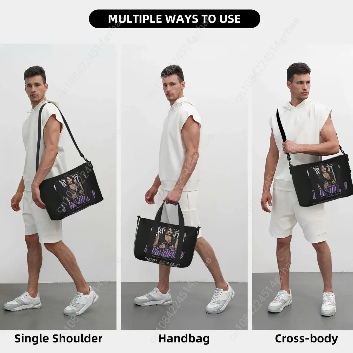 Rhea Ripley Mami's On Top Beach Travel Bag Large Capacity Tote Bags for Gym Yoga Women Shopping Duffle Shoulder Bag
