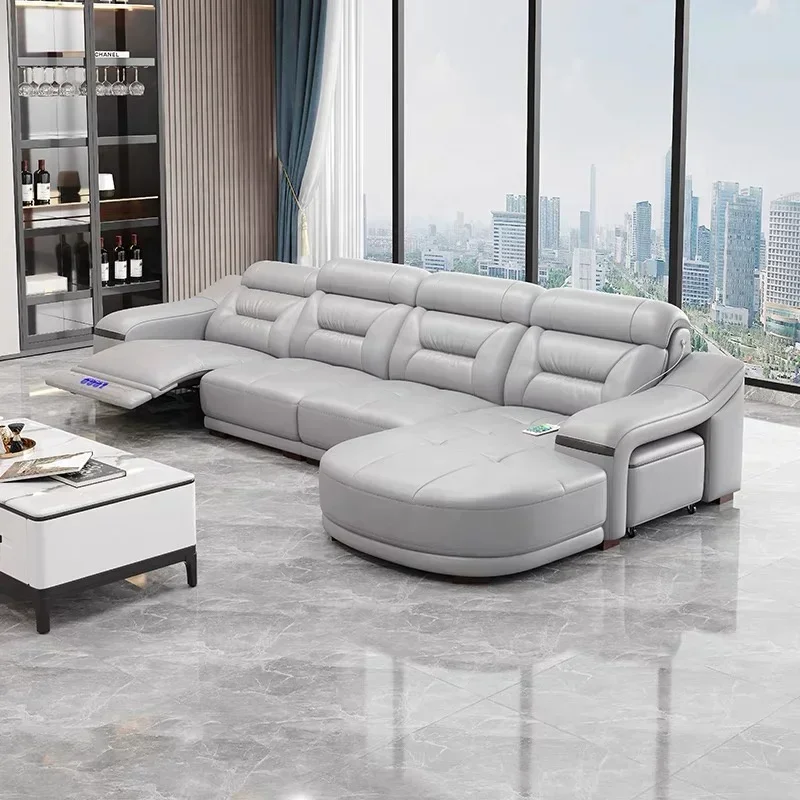 

-Modern leather electric recliner sofa couch corner L shape moduler sectional sofas recliner seats living room furniture home