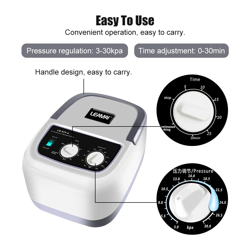 Electric Air Compression Leg Massager Wraps Arm Waist Foot Massage Machine Promote Blood Circulation Air-Wrap Pain Relief Tool