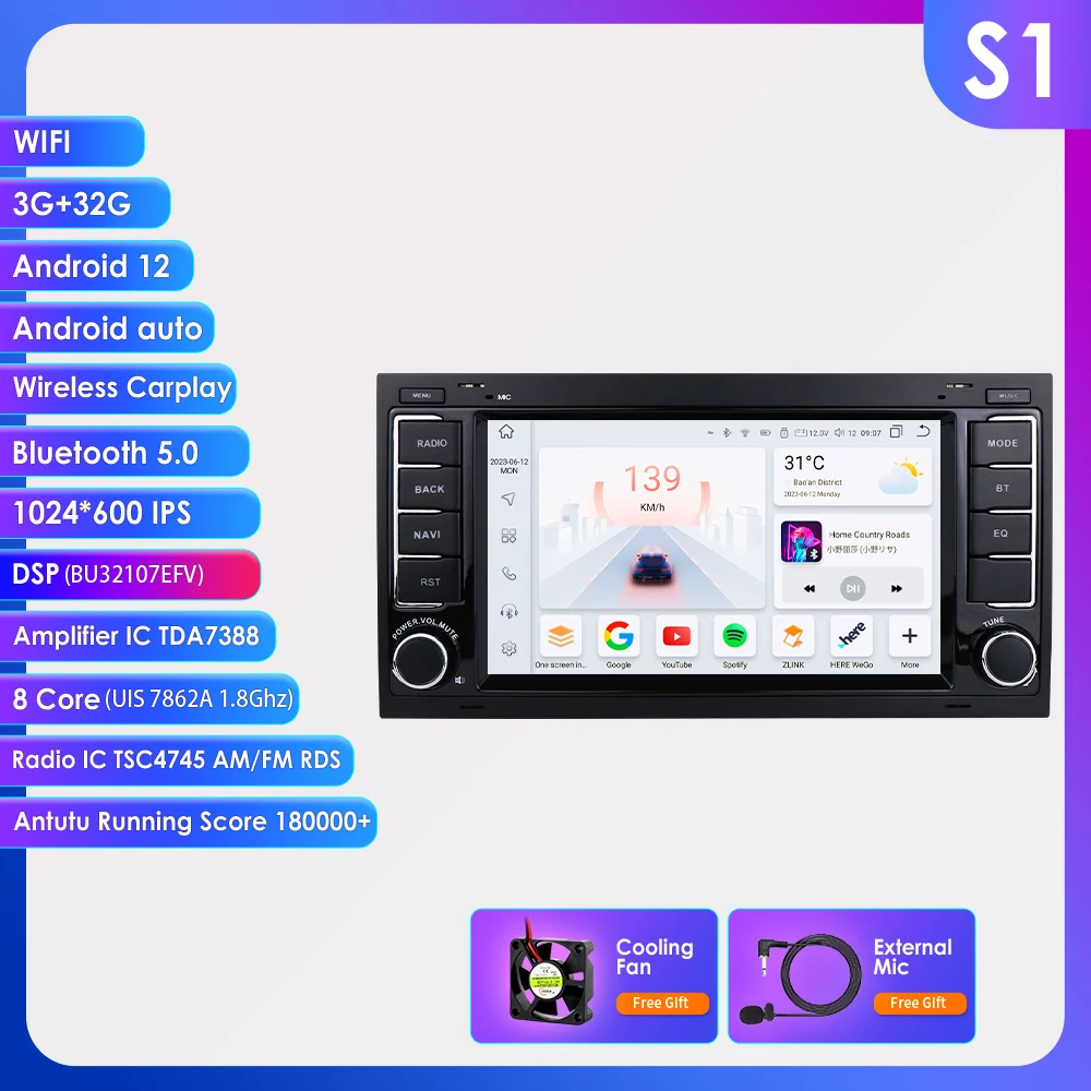 Carplay Android Auto Radio Voor Volkswagen Touareg 2004-2011 Multivan Transporter T5 Auto Multimedia Speler Gps 4G-Let Autoradio
