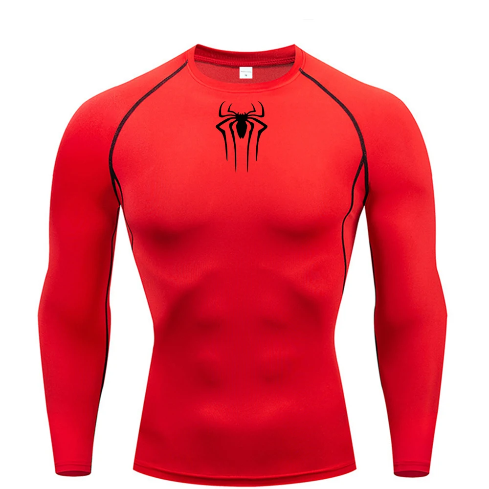 Men's long sleeved compression T-shirt sun protection second layer skin running fitness rash prevention MMA training clothes