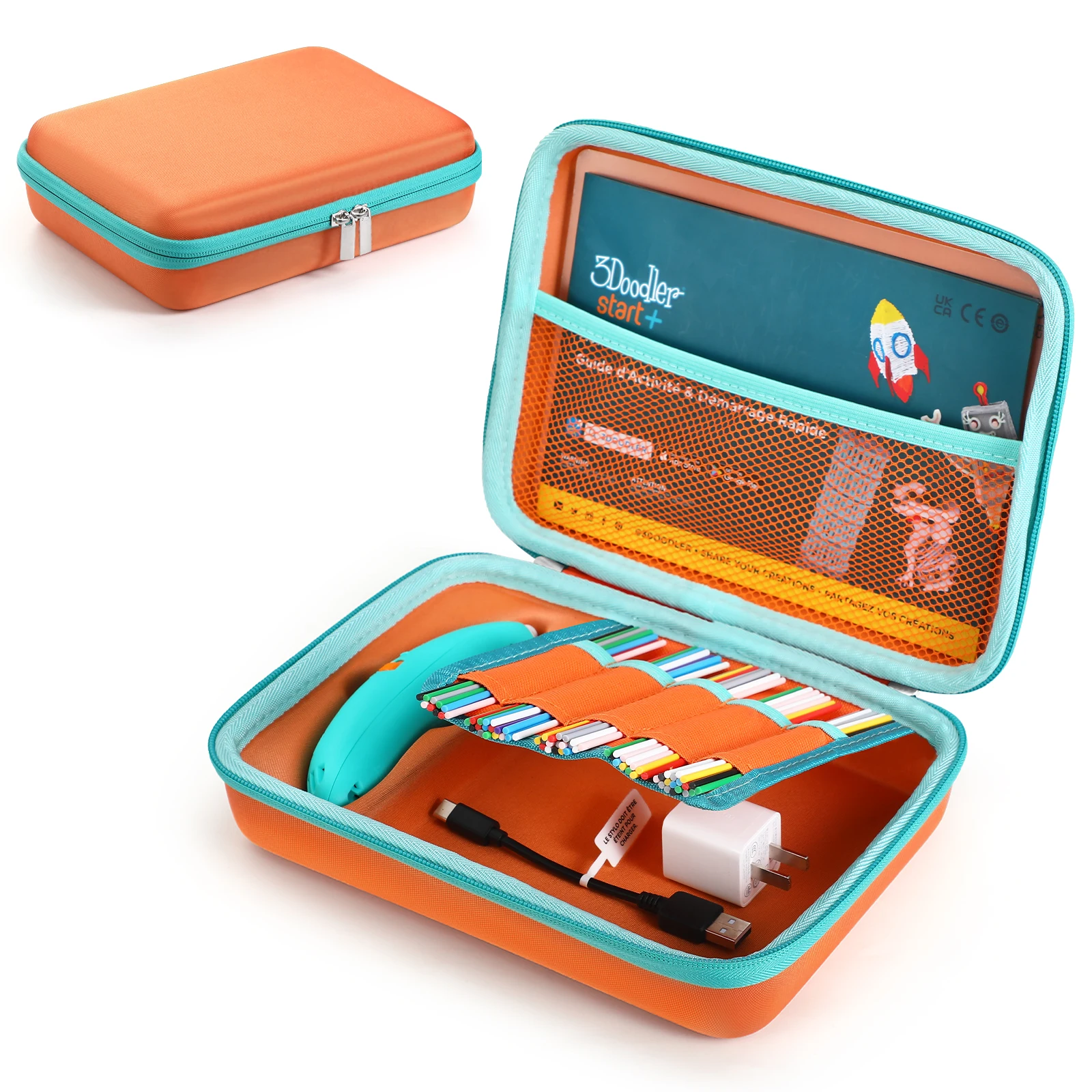 3D Pen Hard Case voor 3Doodler Start+ Essentials 3D Pen Set met Mesh Pocket Harde EVA Organizer Case voor Reizen/Thuis/Buiten 