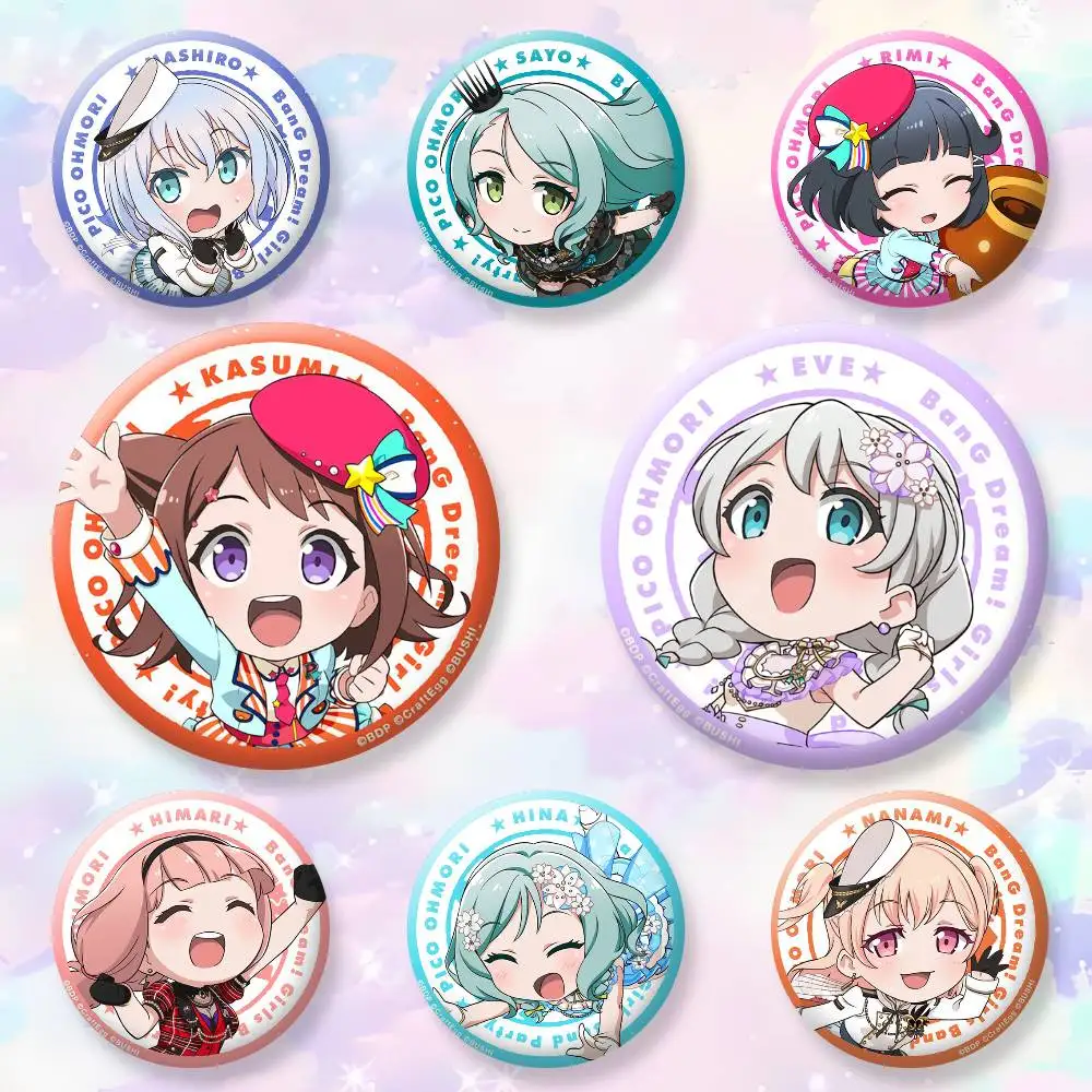 

BanG Dream kasumi tomaya moca chiyu Badges Creative Tinplate Button PinsBrooch Badge Clothes Backpack