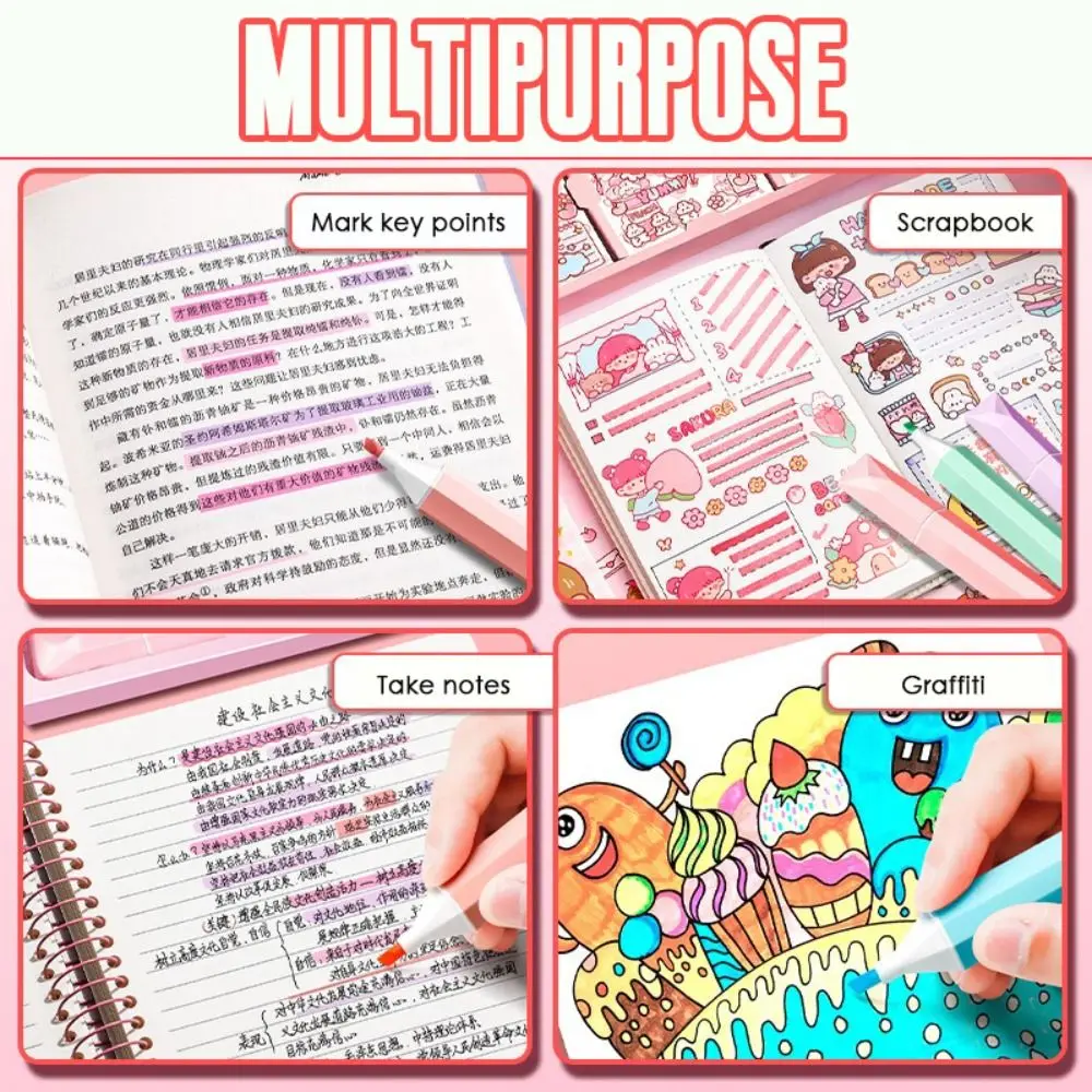 4PCS/Set High Quality Color Highlighter Graffiti Eye Protection Color Marker Pen Stationery Hand Account Pen Students