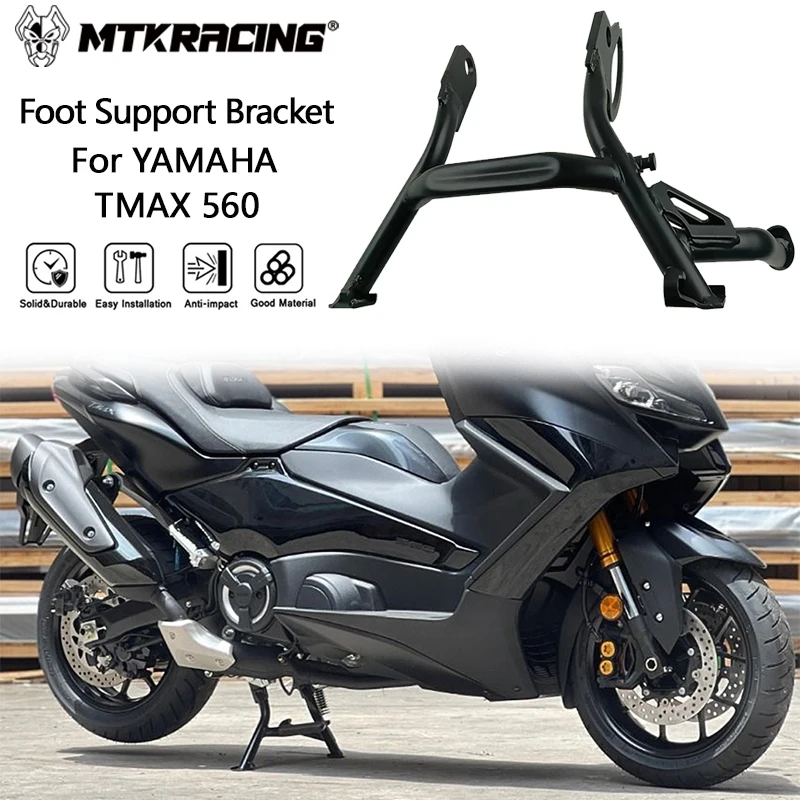 

MTKRACING кронштейн для поддержки ног для YAMAHA TMAX 560 2017-2024, центральная парковочная подставка для мотоцикла, комплект аксессуаров для кронштейна