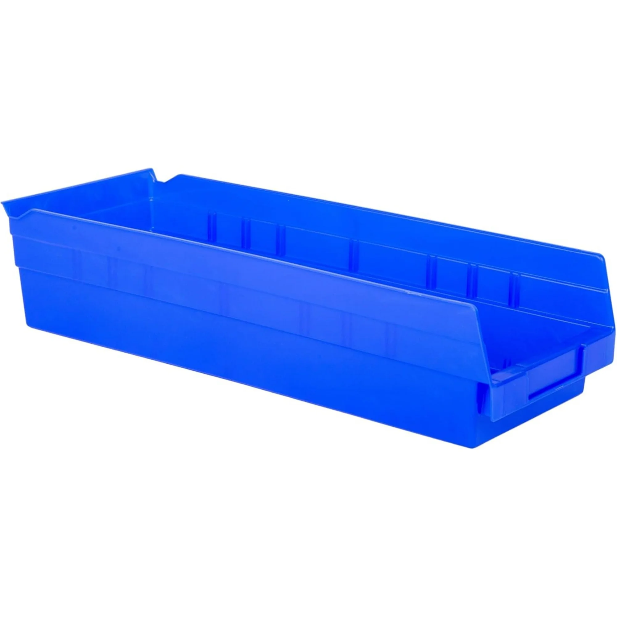 

Hudson Exchange 18 x 6 x 4" (12 Pack) Plastic Nesting Storage 18” Shelf Bin Container - 20 lb Capacity, Blue