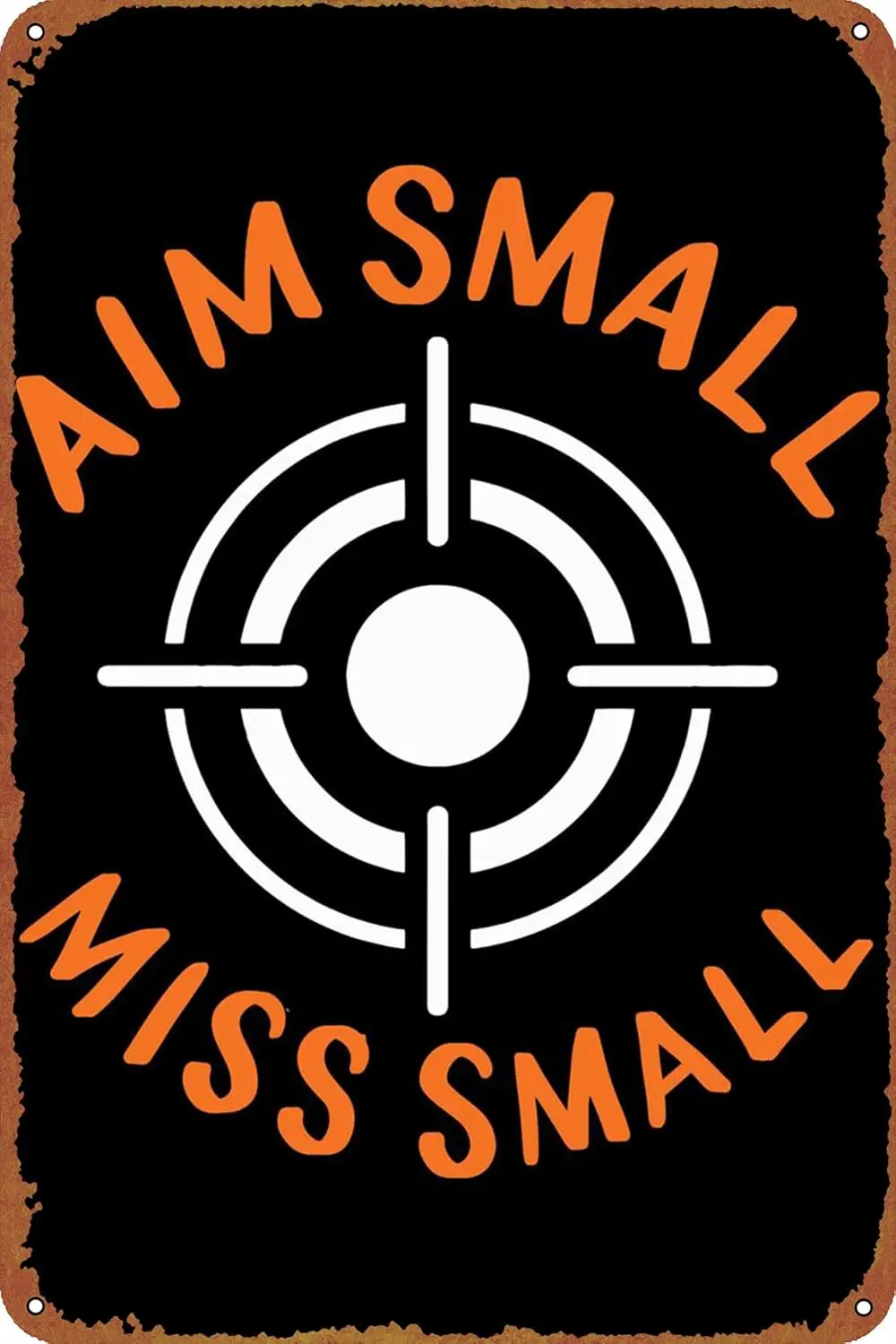 Archery Aim Small Miss Sm Comic Poster Vintage Tin Sign Unique Metal Wall Decor for Home, Bar, Diner, Pub, 8 x 12 Inches,Fun Kit