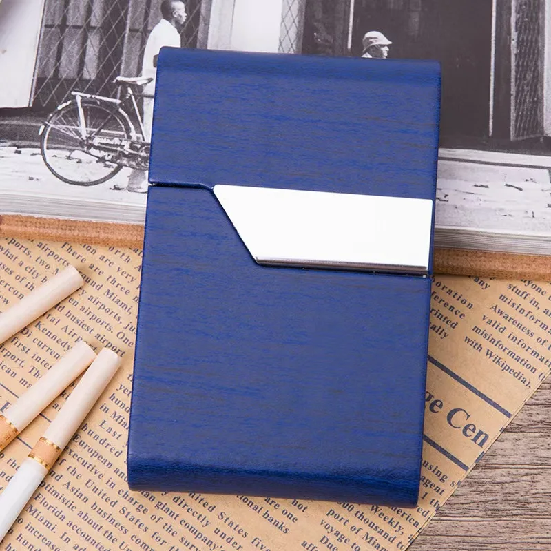 7 Slot Stainless Steel Cigarette Case with Leather Wrap I Card Holder & Moisture-Proof I Shockproof Metal Box for King Size view 4