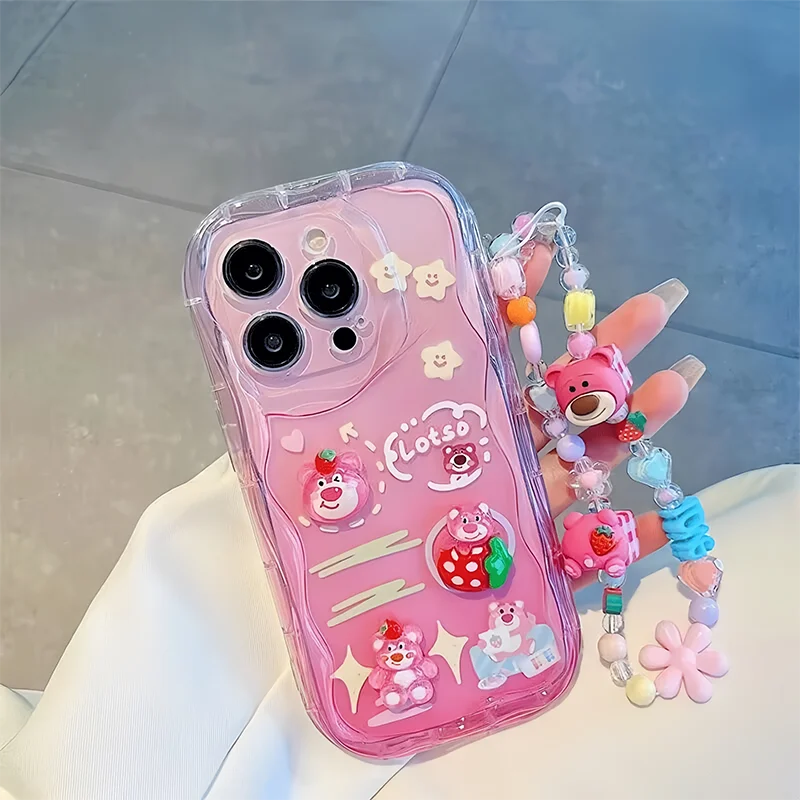 ثلاثية الأبعاد لوتسو الدب سلسلة الحال بالنسبة ممن لهم Realme C75 C65 C67 C63 C61 C51 ملاحظة 50 60 C53 C55 C33 C35 C15 C12 C11 13 6 برو 8 غلاف الهاتف