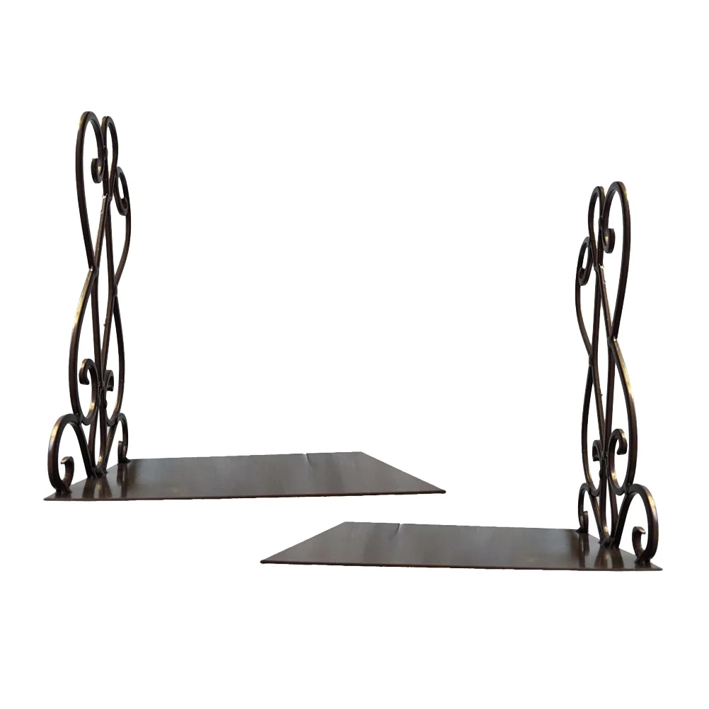 Metal Retro Bookends Frame Bronze Anti-Rust Creative Bookends Stationery for Home Library Study Book Organiser