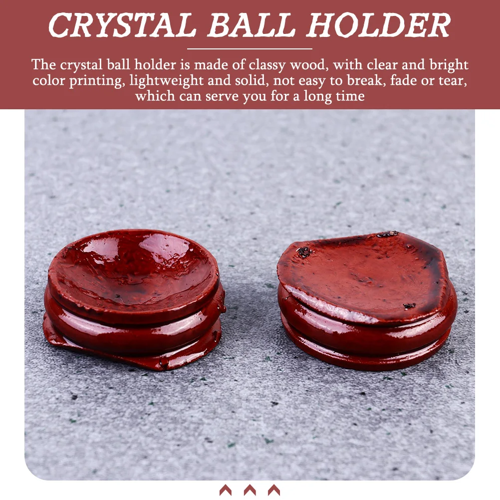 

15 Pcs Crystal Ball Holder Wooden Base Sphere Stand Display Lightweight Home Decor Table Mantel Shelf Ornament