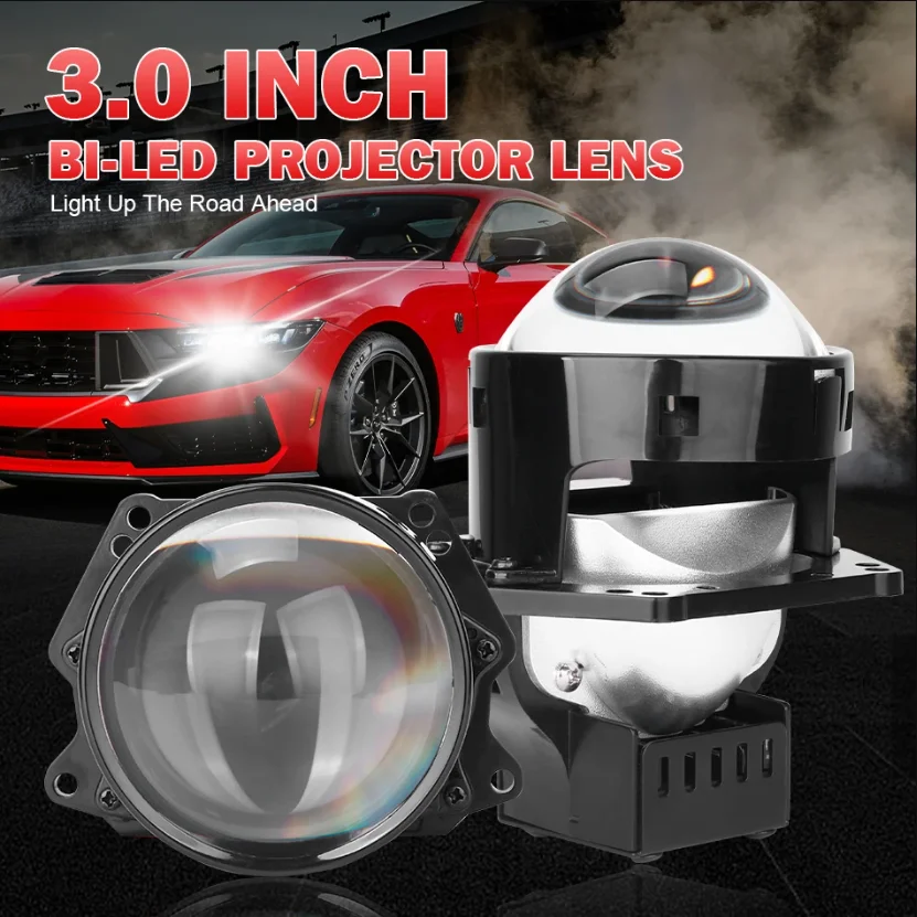

3000W 3 Inch Bi LED Projector Headlights Lens 3200000LM For Hella High Low Lights Motorcycle Retrofit Car Accessories 6000K