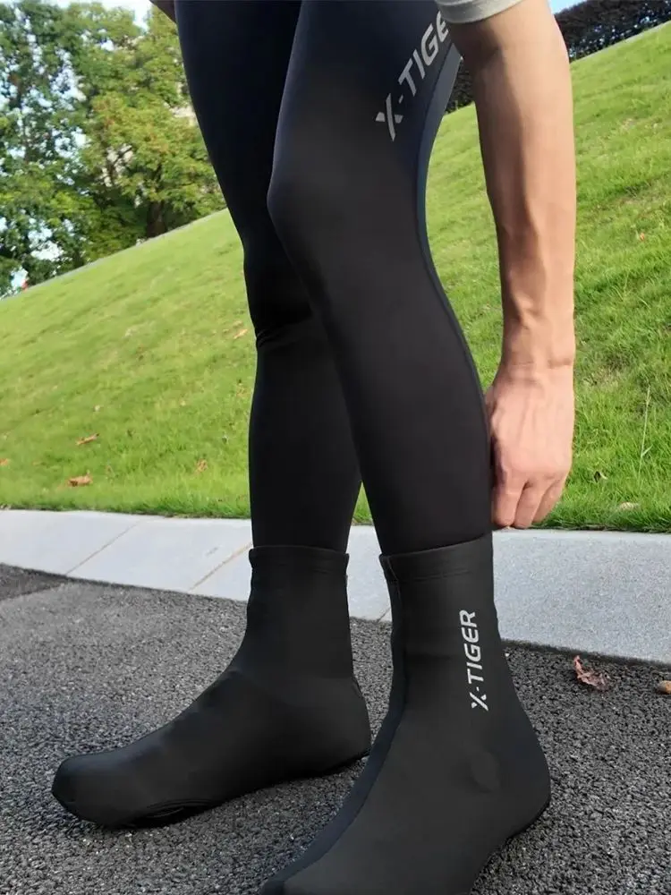 AliExpress X-TIGER Winter Cycling Shoes Cover Thermal Fleece MTB Bike Overshoes Shoes Covers Sports Cycling Overshoes Men Cycling Socks