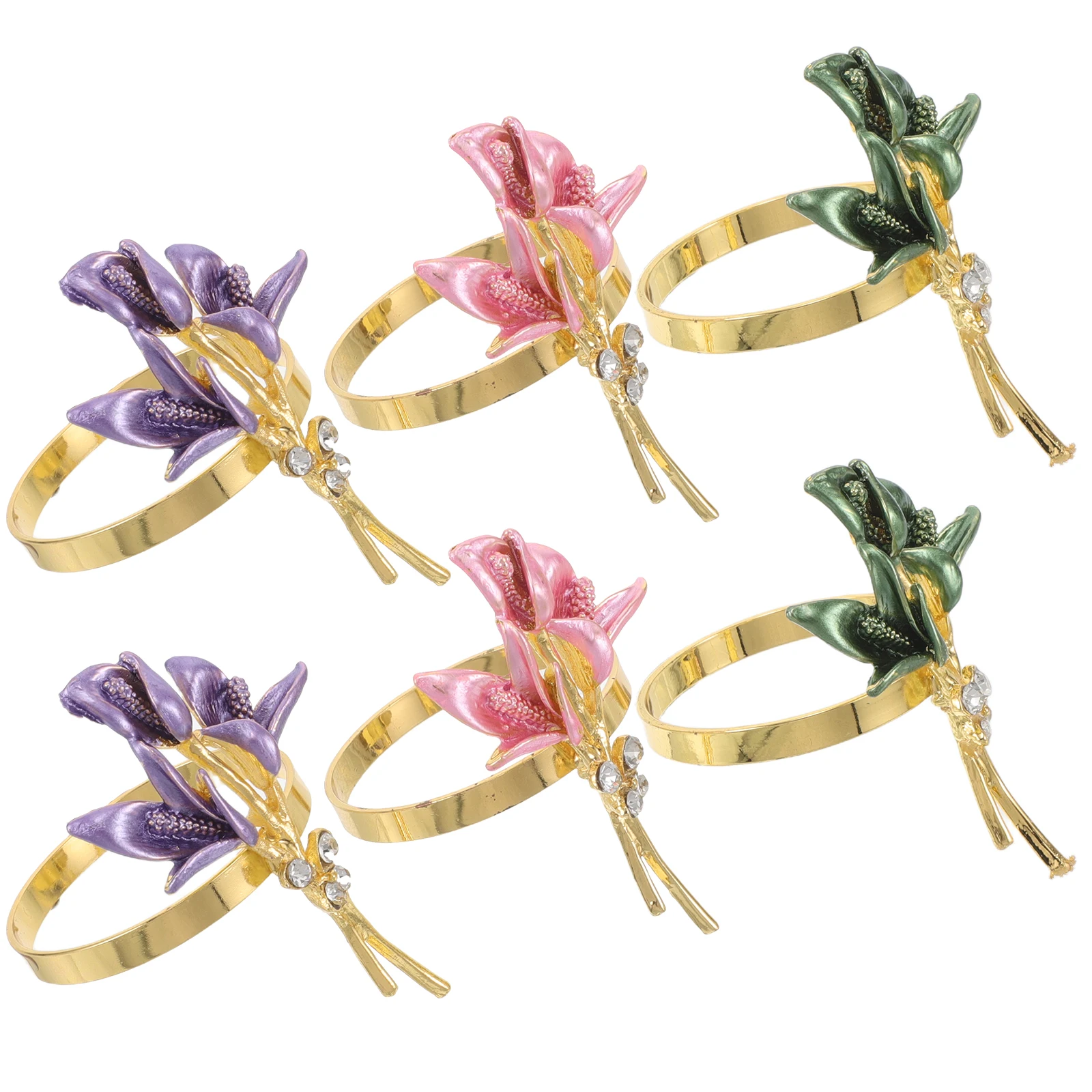 

6 Pcs Floral Napkin Elegant Vintage Holder Party Favors Wedding Boho Greenery Decor Smooth Edge Tableware for Holiday