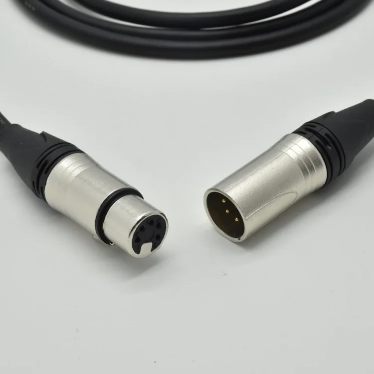 XLR cabeça microfone e conector de áudio, Karaoke cartão torneira com cabo, 5-Core, 3-Core