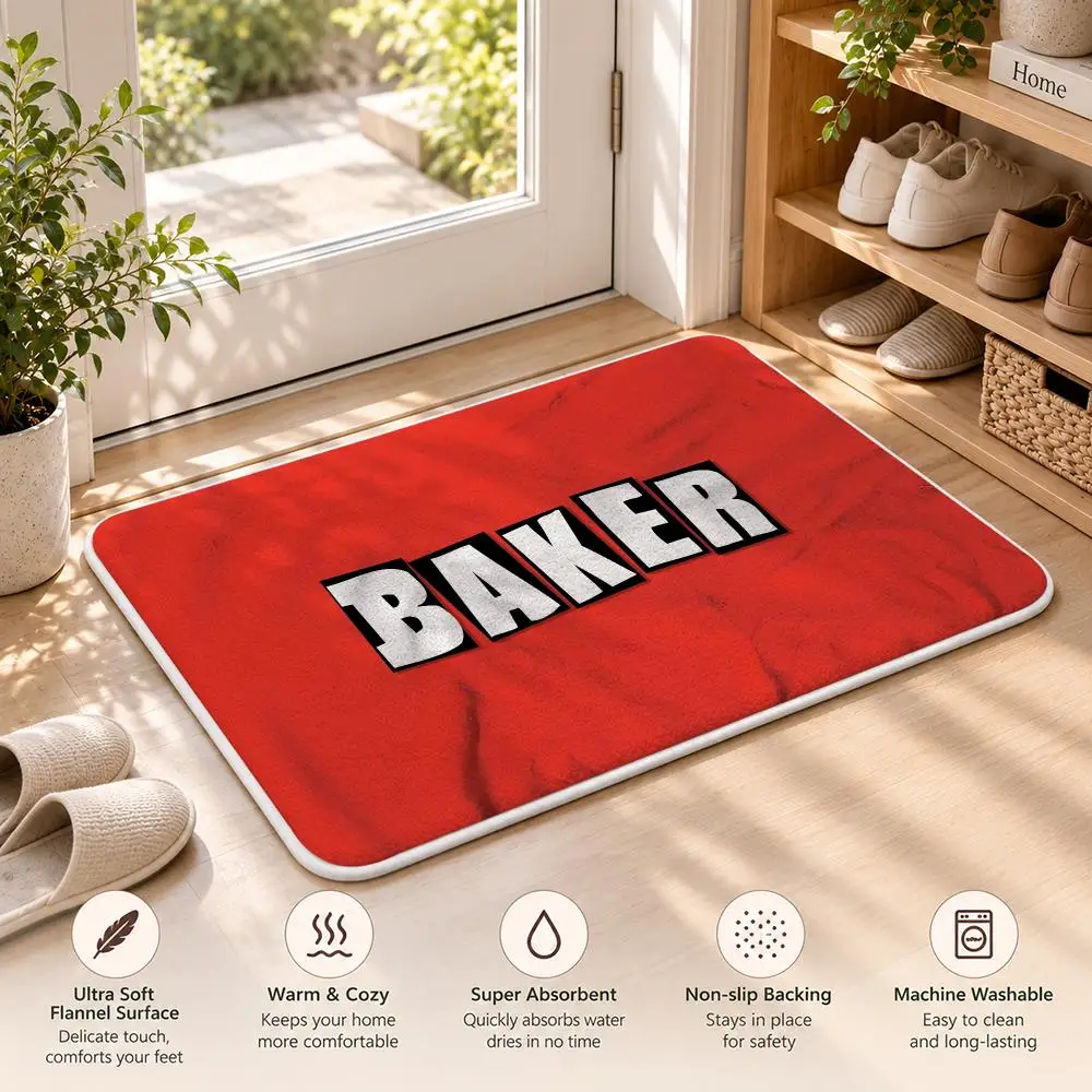 B-Baker Hip-hop Skateboards Floor Mat Flannel Rug Soft Non Slip Door Mat For Bathroom Bedroom Kitchen Living Room Home Decor