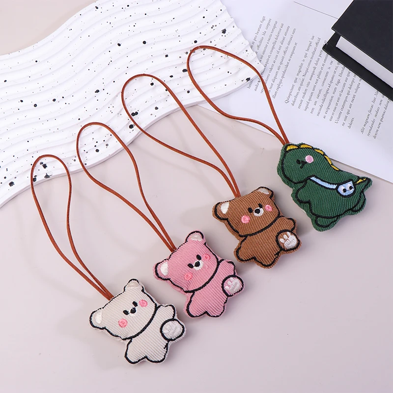 Kawaii Dinosaur Bear Name Tag Keychain Cartoon Animal Keyring Anti-lost Key Holder For Kid School Bag Pendant Kid Gifts