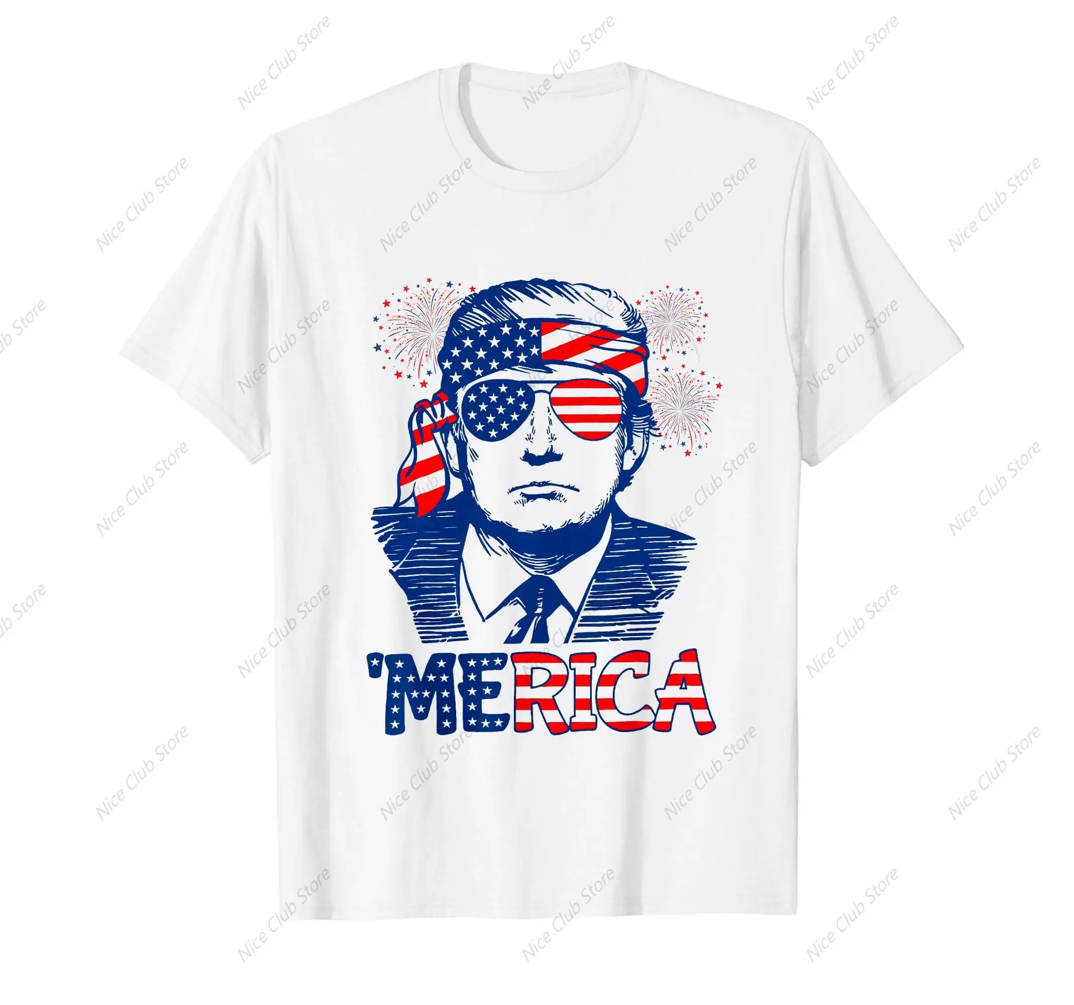 'MERICA TRUMP T-Shirt for Men Trump American Flag Top Tees