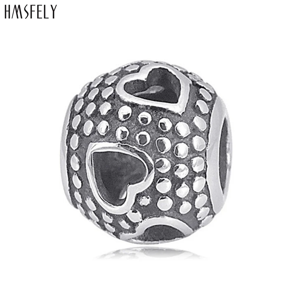 

HMSFELY 316l Stainless Steel Gold Round Dot Beads European Charm Bead For DIY Charms Bracelet Jewelry Making Accessories Bead