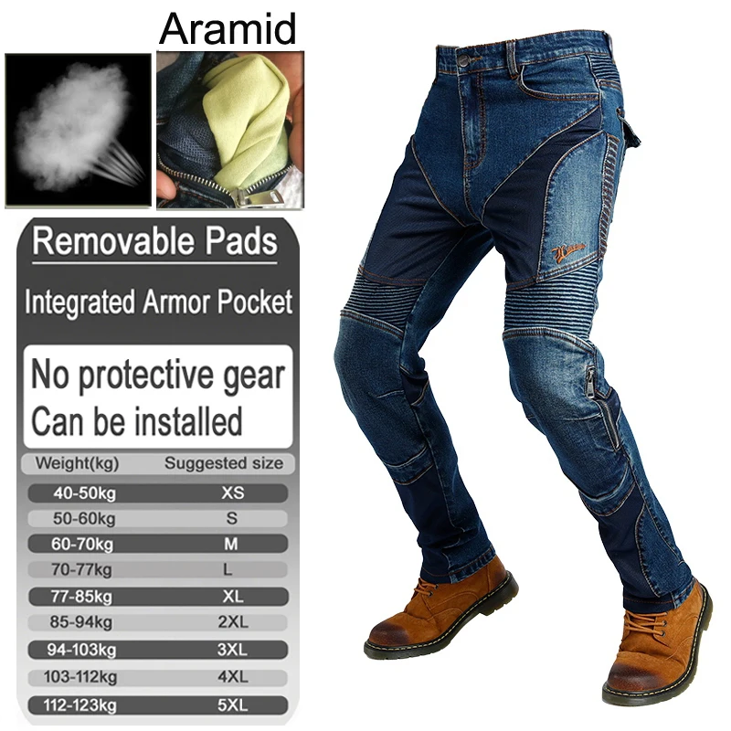 Summer Motorcycle Pants Men Aramid Mesh Riding Pants Motorbike Trousers with Armor Pockets Armor Not Included 032