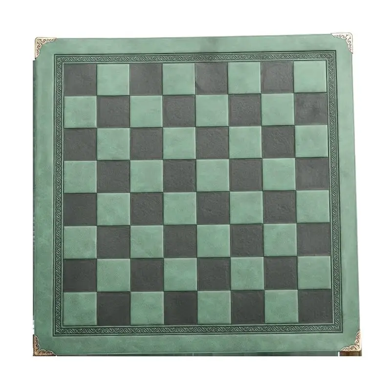 

33CM Leather Chessboard Unique Design Portable Board Game Accessory Metal Corner Guards Eco-Friendly