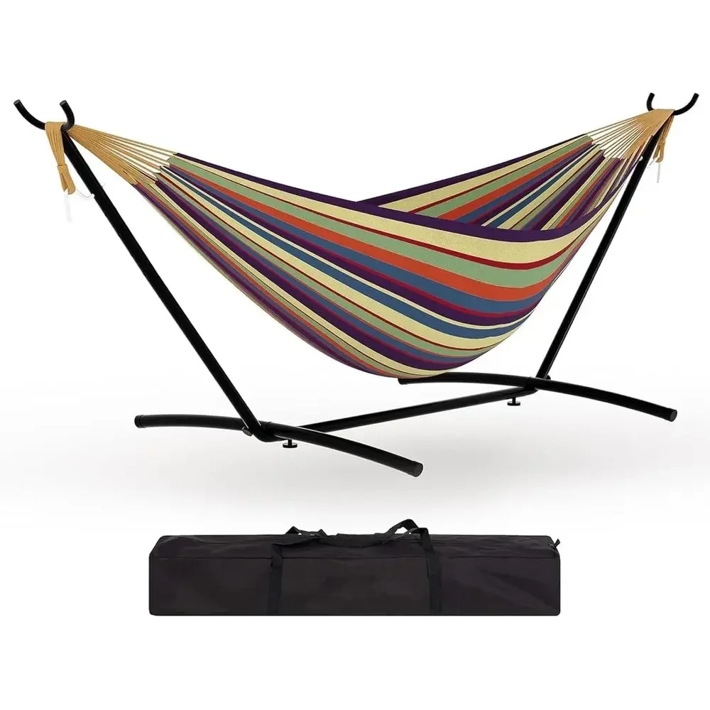 Space-Saving Steel Stand Hammock, 450 lbs Capacity, Ideal for Outdoors with Carrying Case