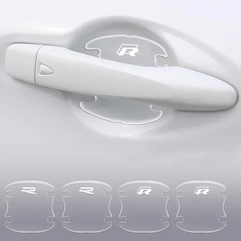

4pc Car Door Bowl Handle Protector Stickers Transparent Anti-scratch Film For Volkswagen VW Touran Beetle Golf Passat Jetta Polo