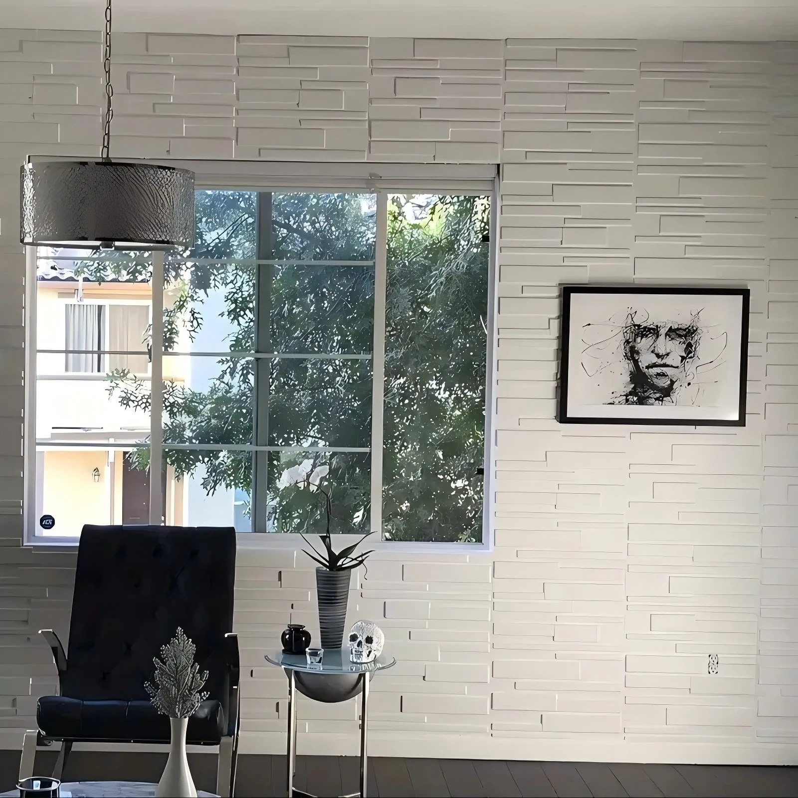 لوحة حائط من KUUJOJO ثلاثية الأبعاد لتزيين الحائط الداخلي، مناسبة لغرفة المعيشة والقاعة وغرفة النوم والفندق والمكتب وشريط إرسال #4