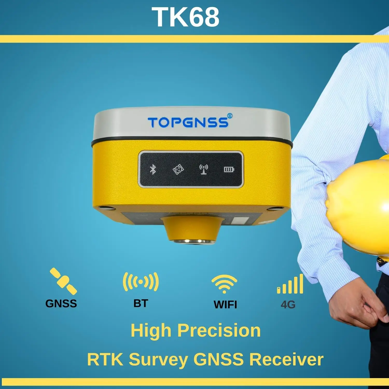 New Small Survey RTK GNSS Receiver,  rtk gnss base and rover rtk ntrip gnss, Mapping RTK GPS Receiver TK68 TOPGNSS